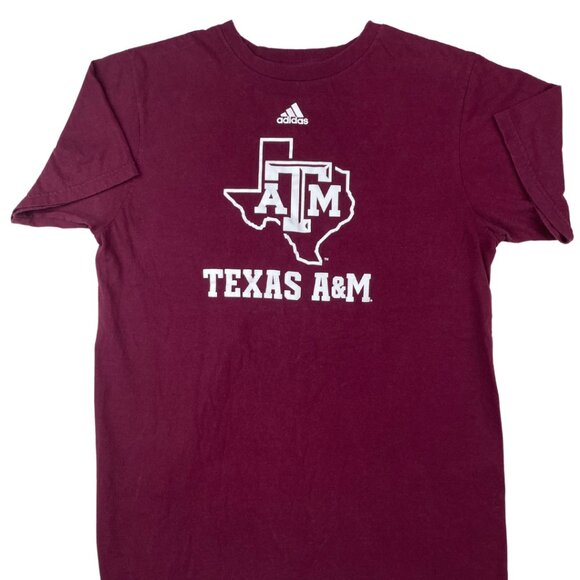 Maroon Adidas Texas A&M/TAMU/A&M Go-To 100% Cotton T-Shirt. Medium - Picture 1 of 5